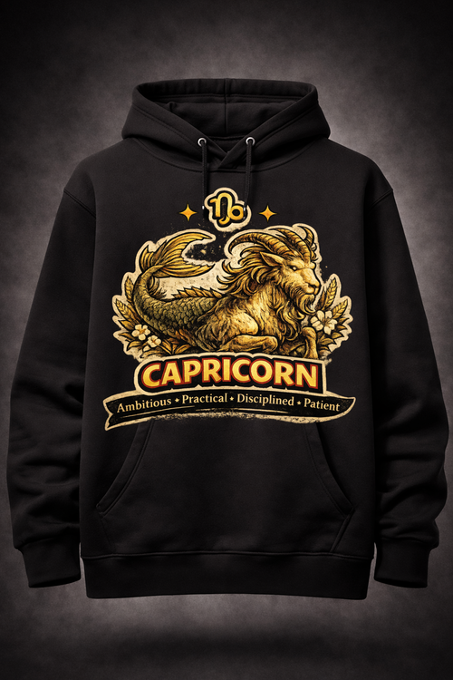 Capricorn Retro Zodiac Hoodie – Ambitious & Disciplined