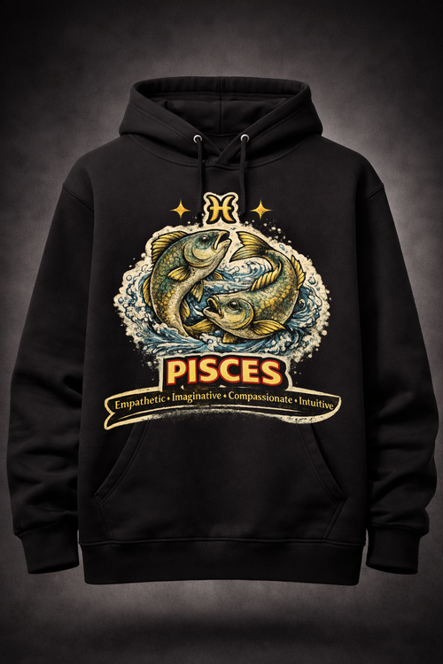 Pisces Zodiac Hoodie for Men & Women – Retro Style