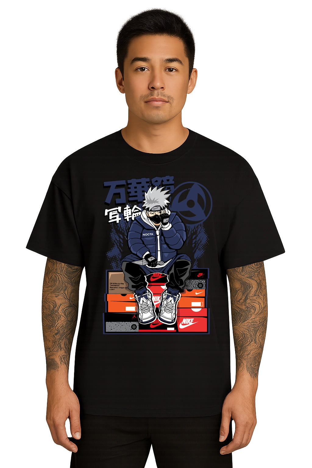 Anime Naruto Sneakerhead Graphic Tee – Kakashi Inspired Streetwear T-Shirt
