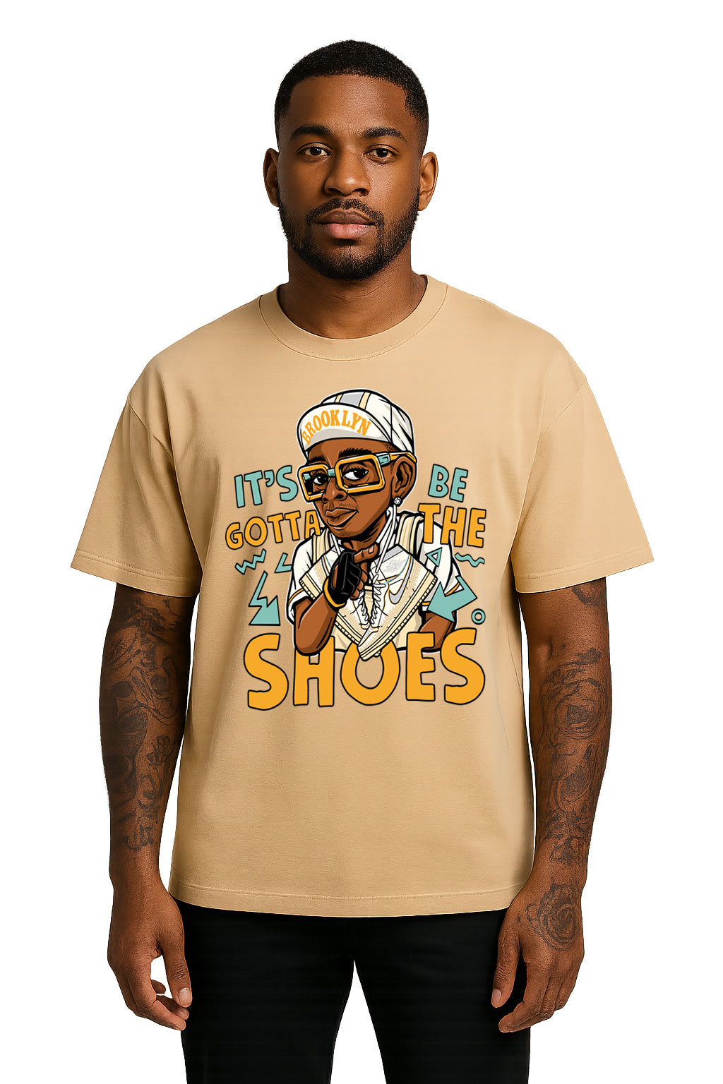 Spike Lee It’s Gotta Be the Shoes Graphic Tee – Brooklyn Streetwear Drop Shoulder T-Shirt