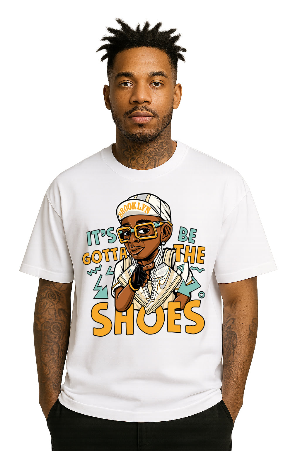 Spike Lee It’s Gotta Be the Shoes Graphic Tee – Brooklyn Streetwear Drop Shoulder T-Shirt